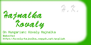 hajnalka kovaly business card